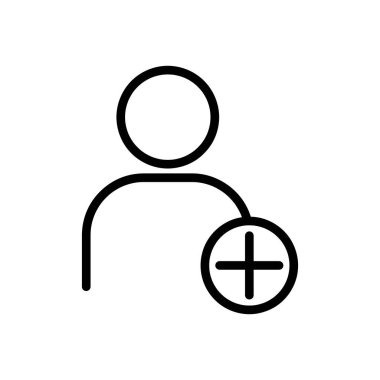 İnsan Simgesi. Kullanıcı işareti simgesi ekle. beyaz arkaplanda düz modada resim çizimi..