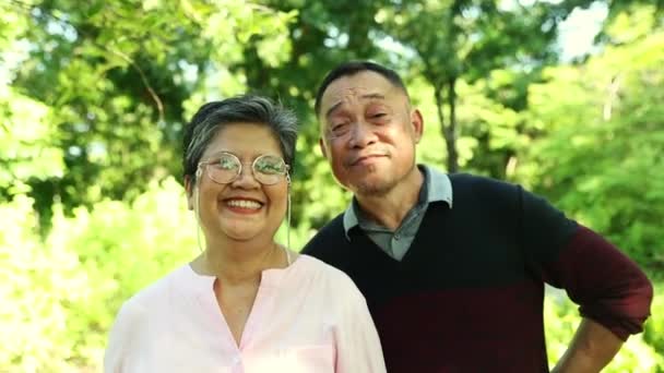 Guy Senior Asiatische Mann Einer Gesunden Fröhlichen Stimmung Positive Einstellung — Stockvideo