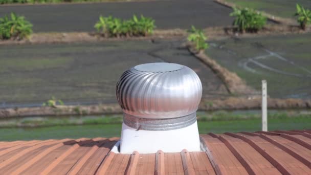 Rotor Ventilação Instalado Telhados Fábricas Industriais Ventiladores Ventilação Dependem Vento — Vídeo de Stock