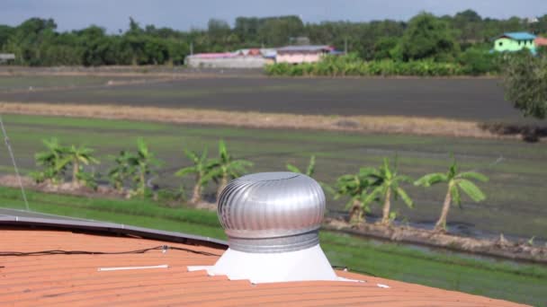 Rotor Ventilation Installé Sur Les Toits Des Usines Industrielles Les — Video