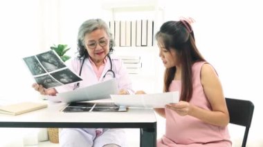 Kıdemli jinekolog, hamile kadınlarla hastanede buluşur, sağlık hizmetleri ile görüşür, doğum öncesi hazırlıkları tartışır, çocuk gelişimini röntgen filmleriyle analiz eder ve sadece iyi şeyler tavsiye eder..