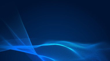 Nokta mavi dalga ışık ekran gradyan doku arkaplanı. Soyut teknoloji büyük veri dijital arkaplanı. 3d oluşturma.