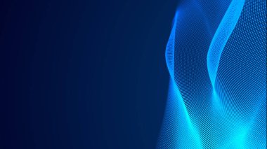 Nokta mavi dalga ışık ekran gradyan doku arkaplanı. Soyut teknoloji büyük veri dijital arkaplanı. 3d oluşturma.
