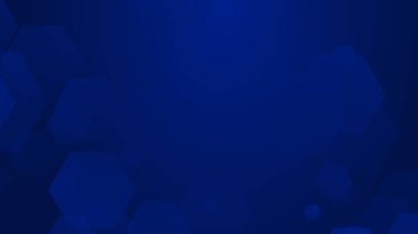 Altıgen geometrik mavi şablon teknolojisi yüksek teknolojili koyu arkaplan. Soyut grafik dijital gelecek bilim konsept tasarımı.