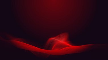 Nokta kırmızı mor dalga çizgisi açık renk gradyan koyu arkaplan. Soyut teknoloji büyük veri dijital arkaplanı. 3d oluşturma.