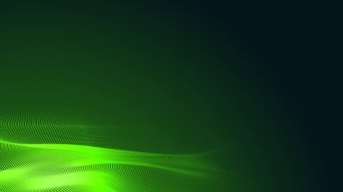 Nokta yeşil dalga ışık ekran gradyan dokusu koyu arkaplan. Soyut teknoloji büyük veri dijital arkaplanı. 3d oluşturma.