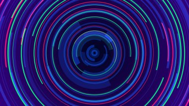 Neon hatları teknolojisi yüksek teknoloji mavi arka plan. Soyut grafik dijital gelecek konsept tasarımı.
