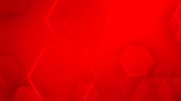 Hexagon geometric red color neon light pattern science dark background. Abstract graphic design technology and biology concept.