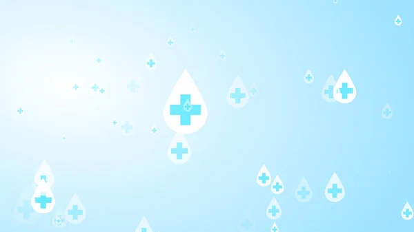 Salud Médica Cruzada Blanca Sobre Fondo Patrón Caída Desinfectante Azul — Foto de Stock