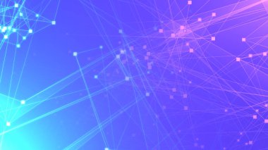 Teknoloji geçmişine sahip soyut mor menekşe poligon teknoloji ağı. Soyut noktalar ve satır dokusu arka planı. 3d oluşturma.