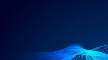 Nokta mavi dalga ışık ekran gradyan doku arkaplanı. Soyut teknoloji büyük veri dijital arkaplanı. 3d oluşturma.