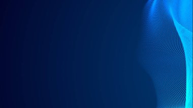 Nokta mavi dalga ışık ekran gradyan doku arkaplanı. Soyut teknoloji büyük veri dijital arkaplanı. 3d oluşturma.