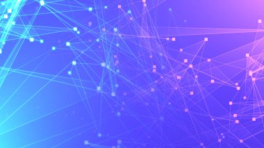 Teknoloji geçmişine sahip soyut mor menekşe poligon teknoloji ağı. Soyut noktalar ve satır dokusu arka planı. 3d oluşturma.