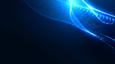 Nokta mavi dalga ışık ekran gradyan doku arkaplanı. Soyut ai teknolojisi büyük veri dijital arkaplanı. 3d oluşturma.