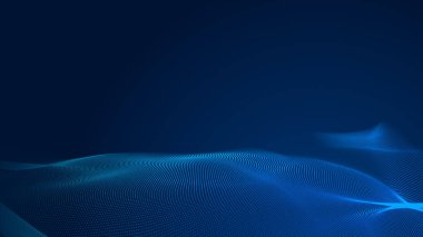 Nokta mavi dalga ışık ekran gradyan doku arkaplanı. Soyut teknoloji büyük veri dijital arkaplanı. 3d oluşturma.