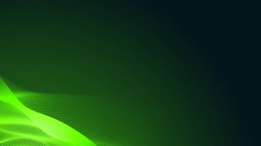 Nokta yeşil dalga ışık ekran gradyan dokusu koyu arkaplan. Soyut teknoloji büyük veri dijital arkaplanı. 3d oluşturma.