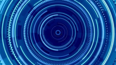 Mavi neon ışık teknolojisi. Yüksek teknoloji karanlık arka plan. Soyut grafik dijital gelecek konsept tasarımı.