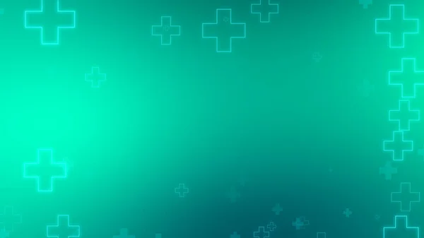 Медицинское Здоровье Сине Зеленый Крест Неоновой Формы Рисунок Фон Абстрактная Стоковая Картинка