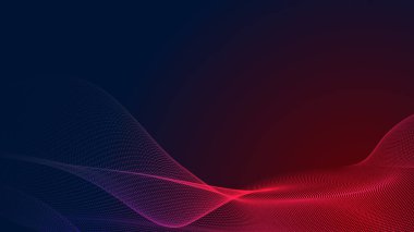 Nokta kırmızı mor dalga çizgisi açık renk gradyan koyu arkaplan. Soyut teknoloji büyük veri dijital arkaplanı. 3d oluşturma.