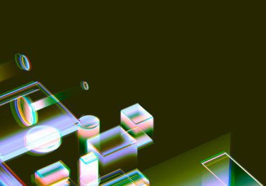 Verilerin 3 boyutlu görselleştirilmesi ve teknik arızalar. Soyut teknoloji yeniliği gelecekteki dijital arka plan. 3d oluşturma.