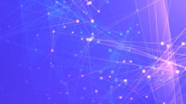 Teknoloji geçmişine sahip soyut mor menekşe poligon teknoloji ağı. Soyut noktalar ve satır dokusu arka planı. 3d oluşturma.