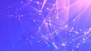 Teknoloji geçmişine sahip soyut mor menekşe poligon teknoloji ağı. Soyut noktalar ve satır dokusu arka planı. 3d oluşturma.