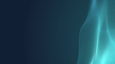 Nokta yeşil dalga ışık ekran gradyan doku arka planı. Soyut teknoloji büyük veri dijital arkaplanı. 3d oluşturma.
