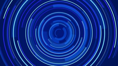 Mavi neon ışık teknolojisi. Yüksek teknoloji karanlık arka plan. Soyut grafik dijital gelecek konsept tasarımı.
