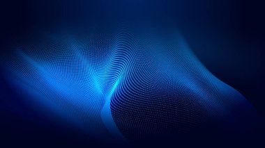 Nokta mavi dalga ışık ekran gradyan doku arkaplanı. Soyut ai teknolojisi büyük veri dijital arkaplanı. 3d oluşturma.