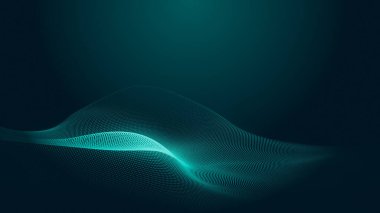 Nokta yeşil dalga ışık ekran gradyan doku arka planı. Soyut teknoloji büyük veri dijital arkaplanı. 3d oluşturma.