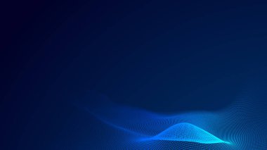 Nokta mavi dalga ışık ekran gradyan doku arkaplanı. Soyut teknoloji büyük veri dijital arkaplanı. 3d oluşturma.