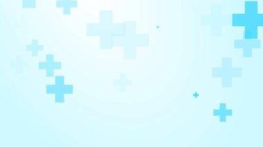 Tıbbi beyaz mavi haç desenli arka plan. Soyut sağlık teknolojisi ve bilim konsepti.