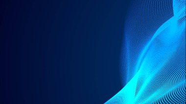 Nokta mavi dalga ışık ekran gradyan doku arkaplanı. Soyut teknoloji büyük veri dijital arkaplanı. 3d oluşturma.
