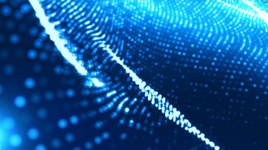 Nokta mavi dalga ışık ekran gradyan doku arkaplanı. Soyut ai teknolojisi büyük veri dijital arkaplanı. 3d oluşturma.