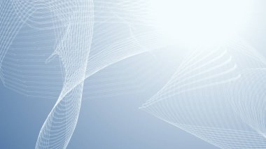 Soyut çizgi mavi beyaz dalga gradyan ışık dokusu teknolojisi arka planı. Teknik büyük veri dijital bağlantı konsepti. 3d oluşturma.