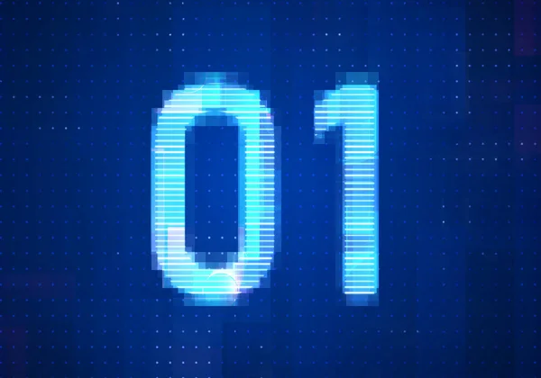 Binary Computer Code Screen Monitor Computer Technology Blue Background Abstract — Stock Photo, Image