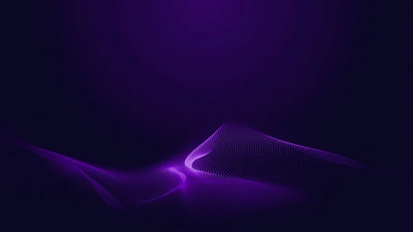 ドットブルーの紫色の波線の光グラデーション暗い背景 要旨技術ビッグデータデジタル背景 3Dレンダリング — ストック写真