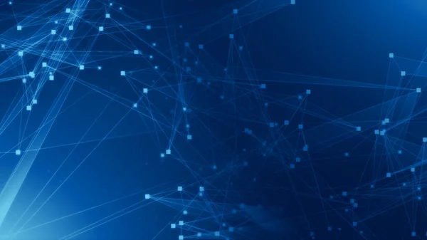 Absztrakt Kék Poligon Tech Hálózat Kapcsolat Technológiai Háttérrel Absztrakt Pontok Stock Kép