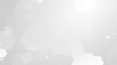 Altıgen geometrik beyaz gri ışık desenli teknoloji arka planı. Soyut grafik tasarım dijital blok zinciri ve bilim konsepti.