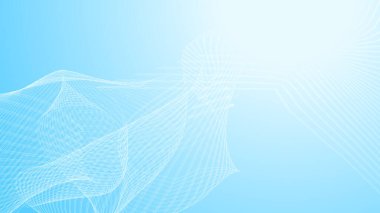 Soyut çizgi mavi beyaz dalga gradyan ışık dokusu teknolojisi arka planı. Teknik büyük veri dijital bağlantı konsepti. 3d oluşturma.