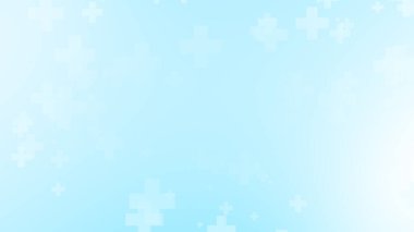 Soyut tıbbi sağlık, beyaz haç desenleri, mavi arka plan. Grafik çizimler sağlık teknolojisi ve bilim konsepti.