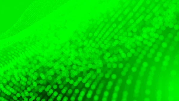 Puntino Verde Onda Luce Schermo Gradiente Texture Sfondo Tecnologia Astratta — Foto Stock