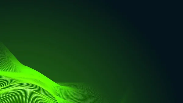 Точка Зеленой Волны Светлый Экран Градиентной Текстуры Темный Фон Абстрагируясь — стоковое фото