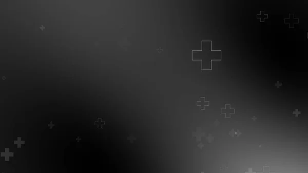 Медичні Форми Здоров Хреста Неонового Світла Чорному Тлі Абстрактна Охорона — стокове фото