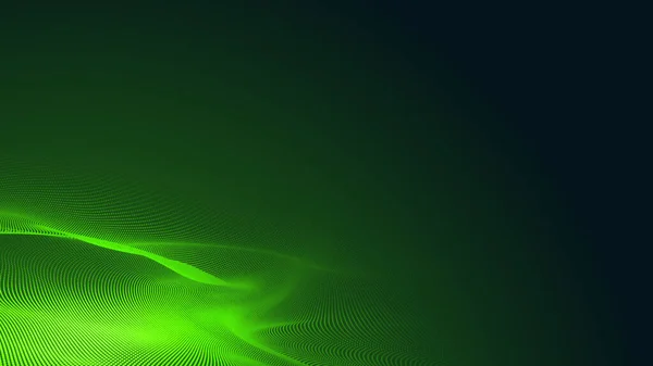 Dot Green Wave Light Screen Gradient Texture Dark Background Abstract — Stock Photo, Image
