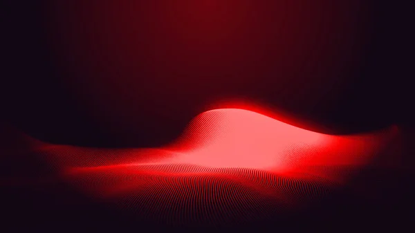 Tečka Červená Fialová Vlna Linie Světlo Gradient Tmavé Pozadí Abstraktní — Stock fotografie