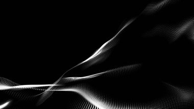 Nokta beyaz dalga teknolojisi dokusu. Soyut büyük veri dijital konsepti. 3d oluşturma.