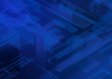 Soyut 3d mavi renk arızası izometrik zincir ve dijital bulut ağ teknolojisi dokusu arka planı. 3d şifreleme sistemi kavramı.