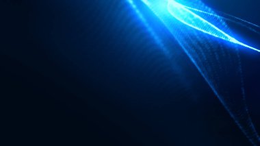 Nokta mavi dalga ışık ekran gradyan doku arkaplanı. Soyut ai teknolojisi büyük veri dijital arkaplanı. 3d oluşturma.