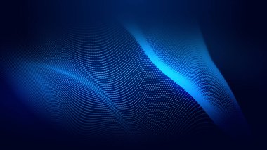 Nokta mavi dalga ışık ekran gradyan doku arkaplanı. Soyut ai teknolojisi büyük veri dijital arkaplanı. 3d oluşturma.
